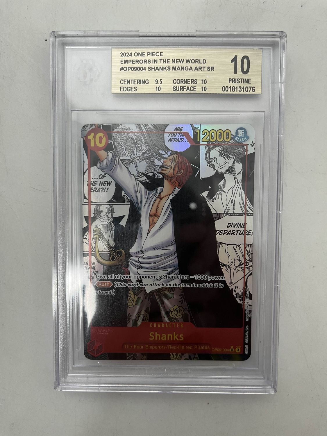 BGS 10 - 2024 One Piece - Emperors In The New World - #OP09004 Shanks Manga Art SR [0018131076]
