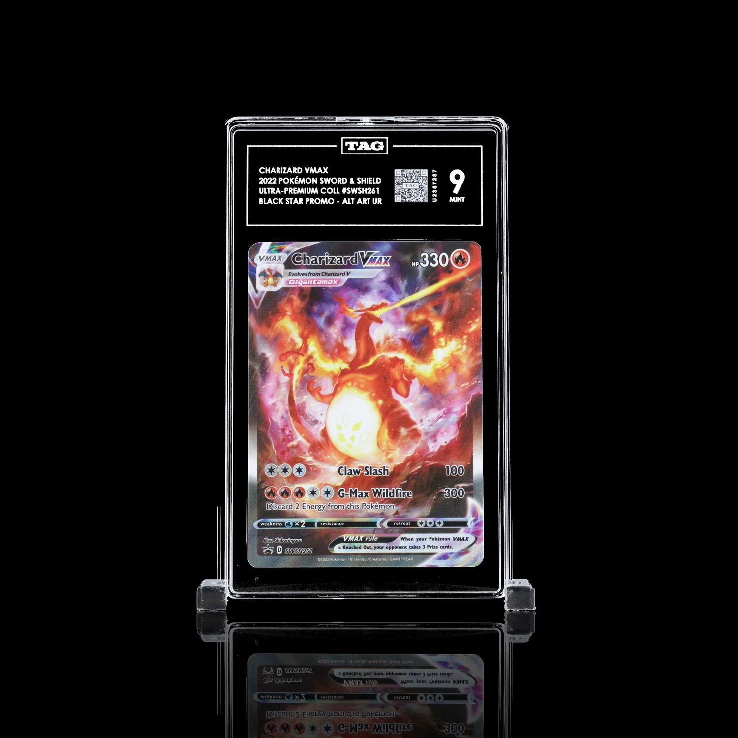 TAG 9 Mint - Charizard VMAX 2022 Pokemon Sword &amp; Shield  Ultra Premium Coll #SWSH261 Black Star Promo - Alt Art UR (#U2367287)