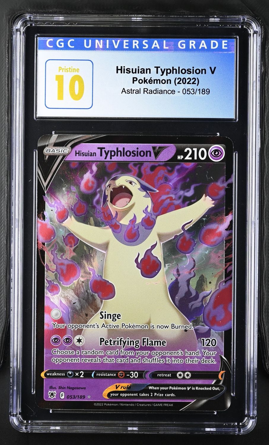 CGC - Pristine 10 Hisuan Typhlosion V Pokemon (2022) Astral Radiance - 053/189 [4163851100]