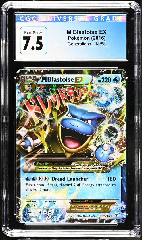 CGC - 7.5 M Blastoise EX Pokemon (2016) Generations - 18/83