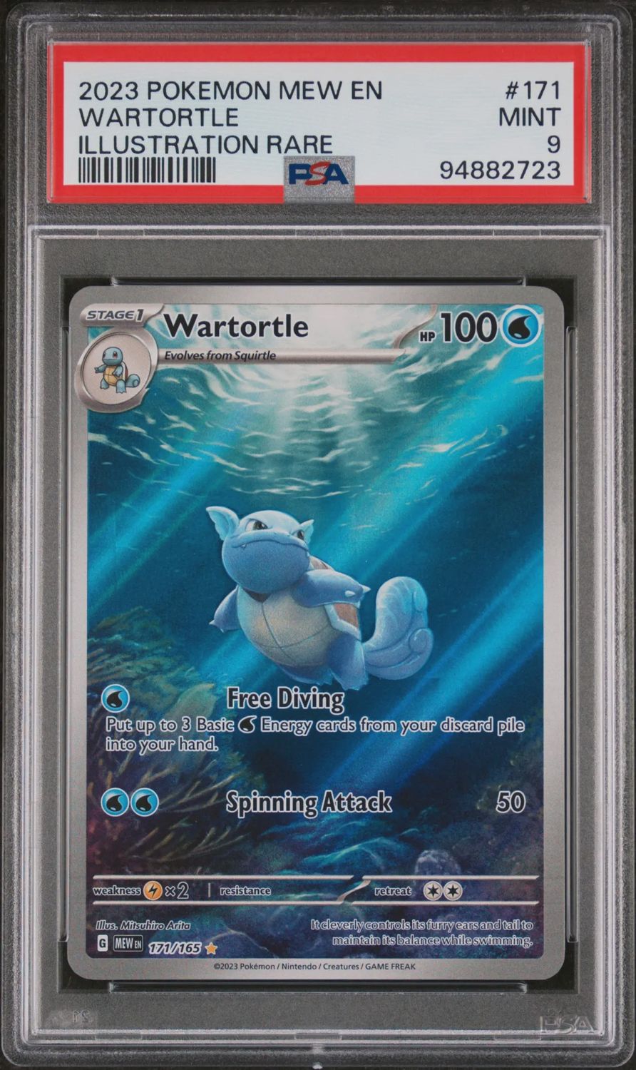 PSA - #171 MINT 9 2023 Pokemon Wartortle [Illustration Rare](94882723)