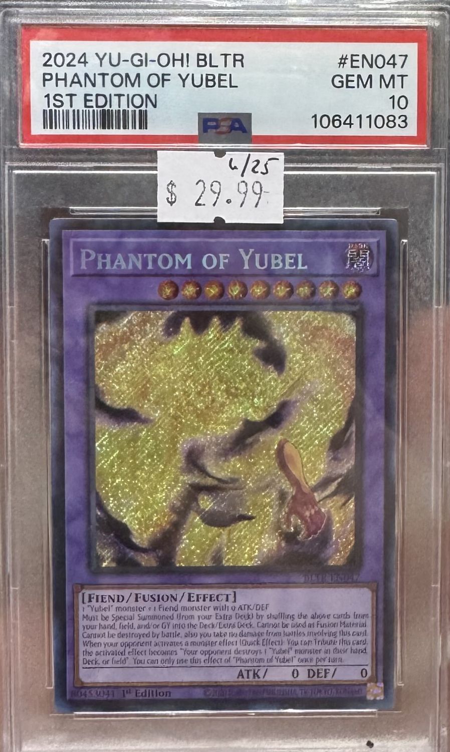 PSA 10 - 2024 Yu-Gi-Oh! BLTR - Phantom of Yubel - 1st ED - (106411083)