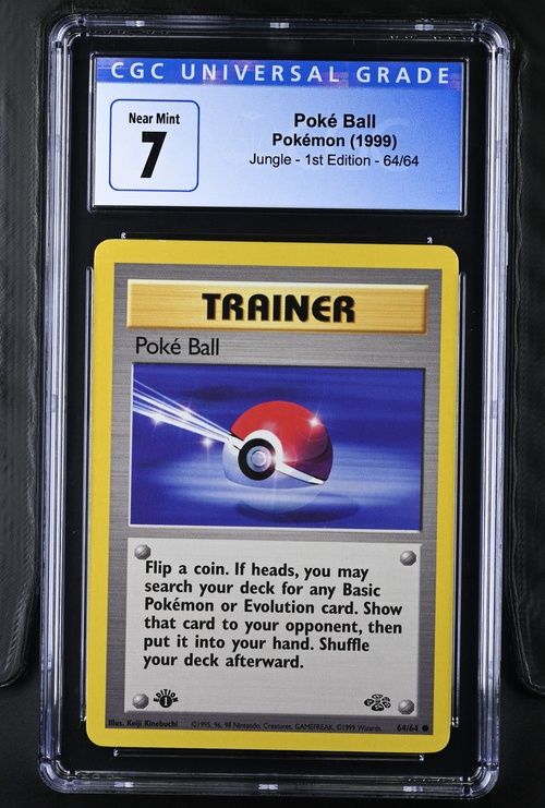 CGC NM 7 - Pokeball Pokemon (1999) Jungle 1st Ed - 64/64 [4117064170]