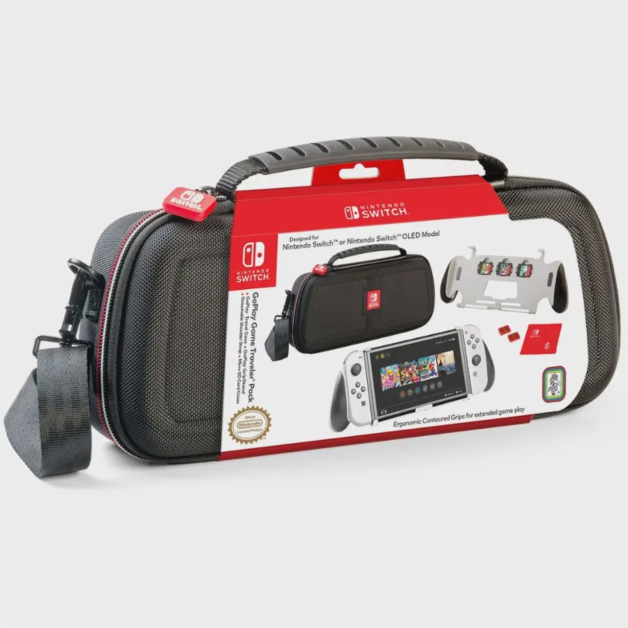Nintendo Switch Deluxe Black Game Travel Case With Grip