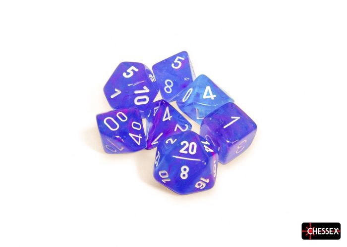 Chessex - Nebula Aura/White Polyhedral 7-Die Set - CHX 27567
