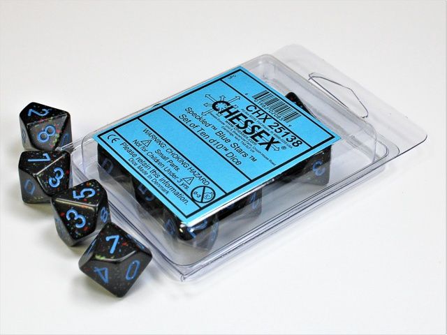 Chessex - Speckled Blue Stars Set of Ten d10 Dice - CHX 25138