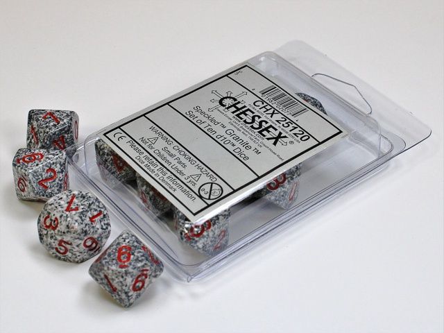 Chessex - Speckled Granite Set of Ten d10 Dice - CHX 25120