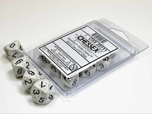 Chessex - Speckled Arctic Camo Set of Ten d10 Dice - CHX 25111