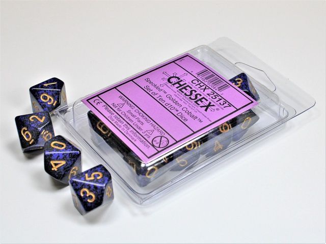 Chessex - Speckled Golden Cobalt Set of Ten d10 Dice - CHX 25137