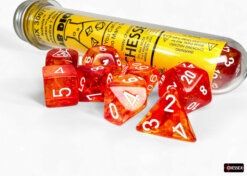 Chessex - Lab Dice Nebula Molten/White Polyhedral 7-Die Set - CHX 30074