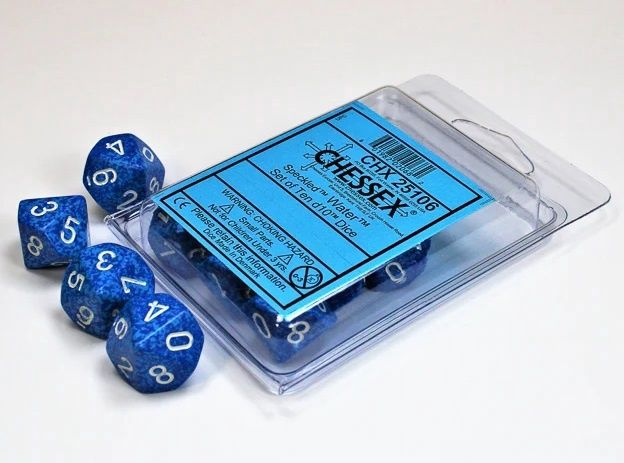 Chessex - Speckled Water Set of 10 D10 Dice - CHX 25106