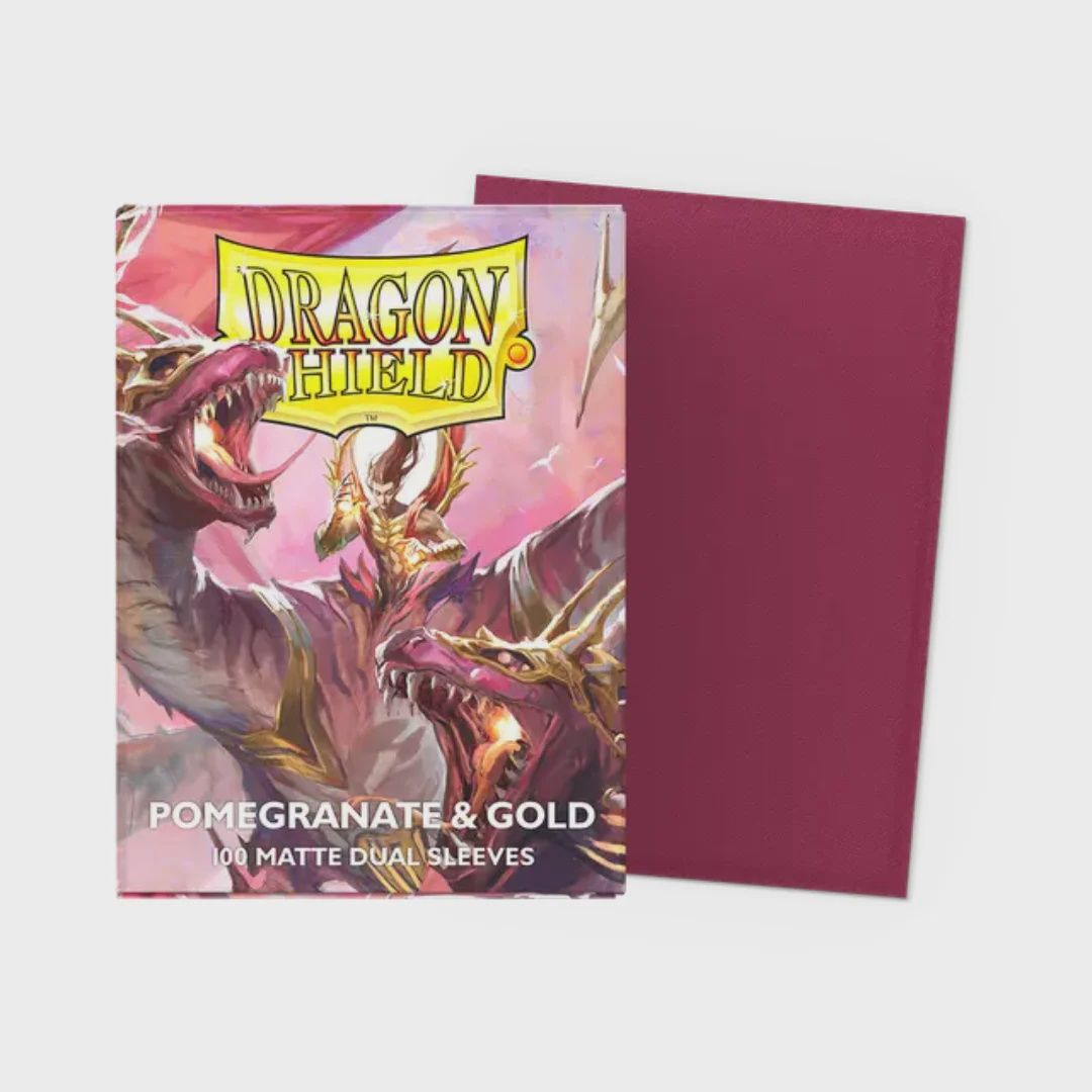 Dragon Shield - Pomegranate &amp; Gold - Dual Standard Sized Card Sleeves [100 Count]