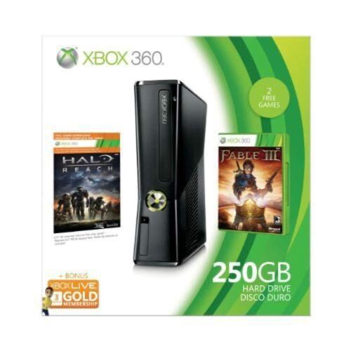 Xbox 360 250GB Console + Fable III (3) and Halo Reach