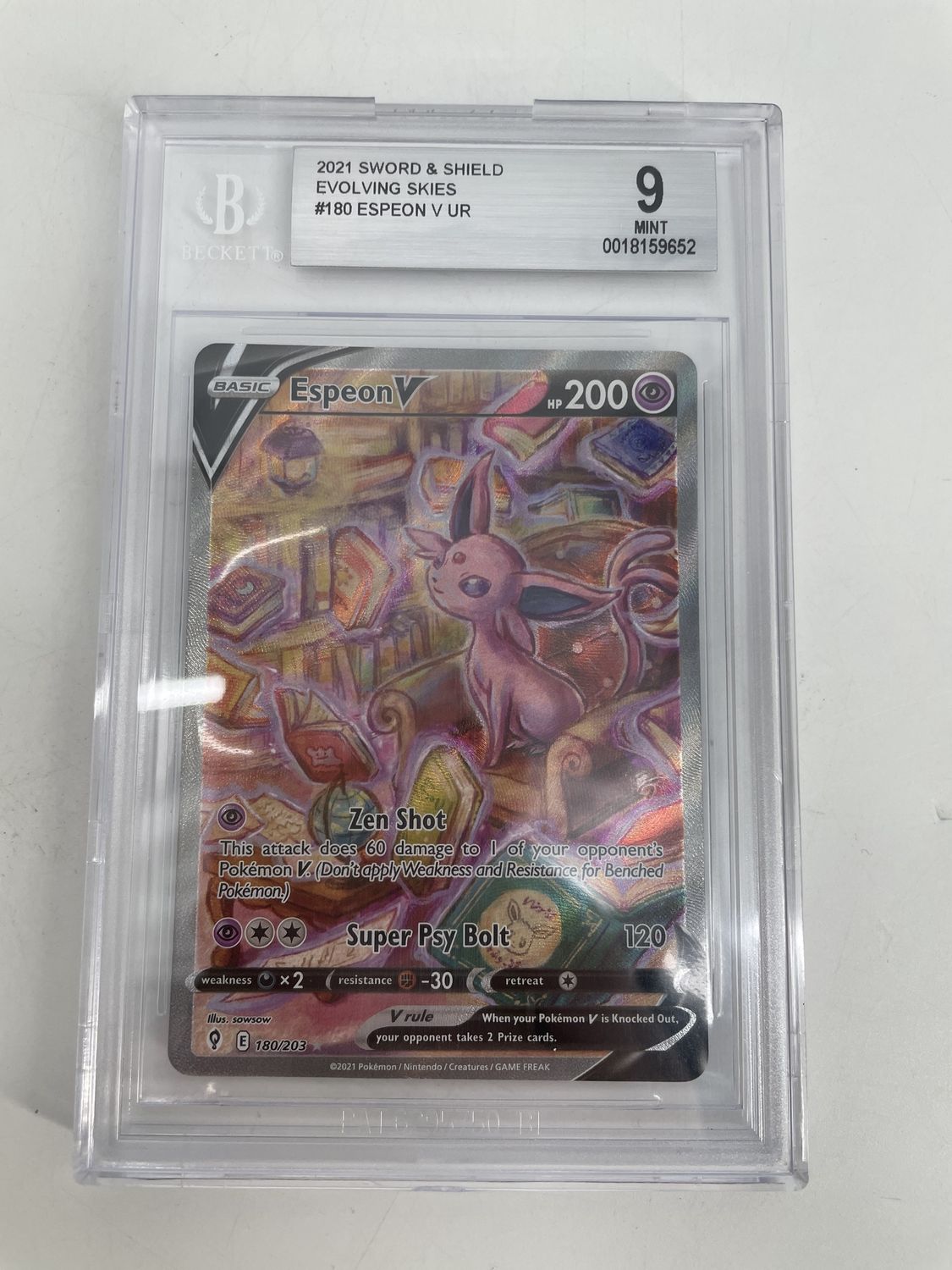 BGS 9 - 2021 Pokemon Sword and Shield Evolving Skies Espeon V UR (18159652)