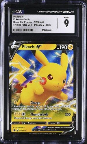 CGC 9 -  Pikachu V Pokémon (2021) Black Star Promos - SWSH061 Shining Fates Coll. (6021633081)