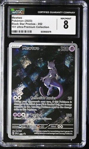 CGC 8 - Mewtwo Pokémon (2023) Black Star Promos - 052 151 Ultra-Premium Collection (6039583079)