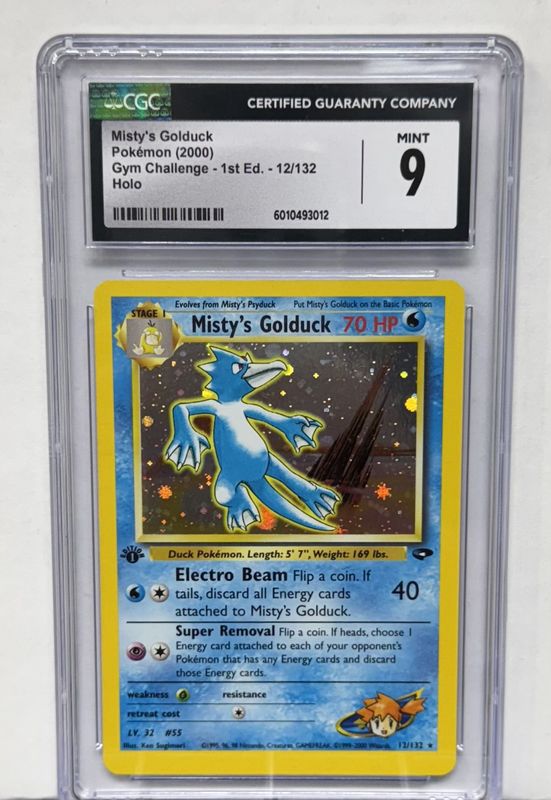 CGC - 9 - Misty's Golduck - Pokemon (2000) - Gym Challenge - 1st. Ed. - 12/132 - Holo - [6010493012]