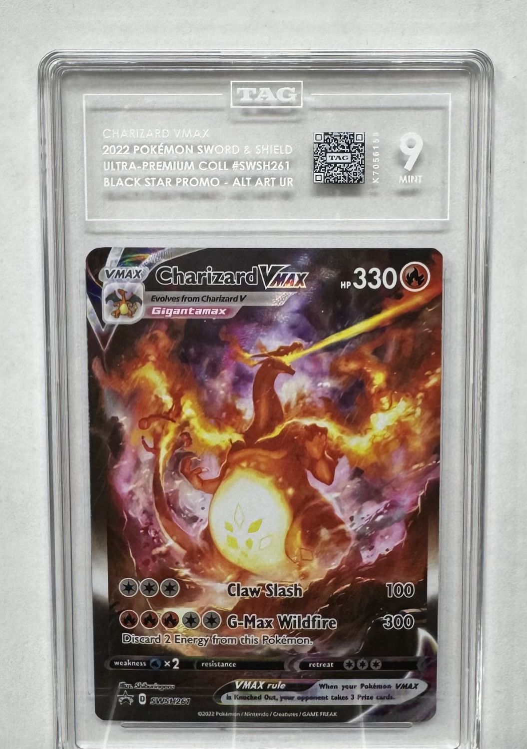 TAG - 9 - Charizard VMAX - 2022 Pokemon Sword &amp; Shield - Ultra Premium Coll. - #SWSH261 - Black Star Promo - Alt Art UR - [K7056158]