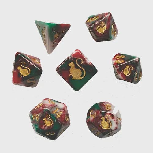 Kitty Clacks: Lucky 7Pcs Dice Set