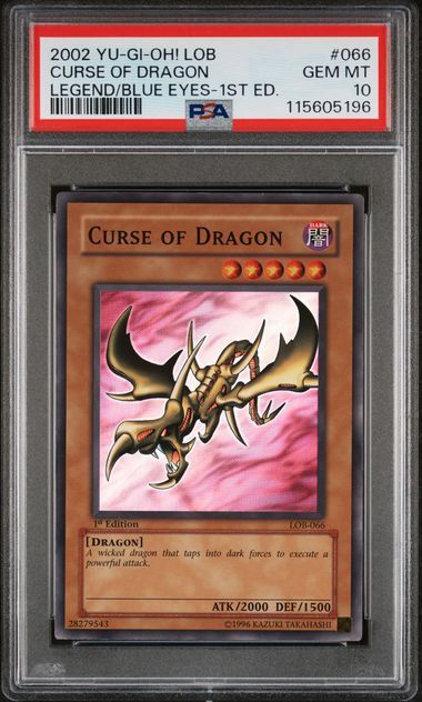 PSA - 10 2002 Yu-Gi-Oh! LOB Curse Of Dragon Legend? Blue Eyes - 1st Ed [115605196]