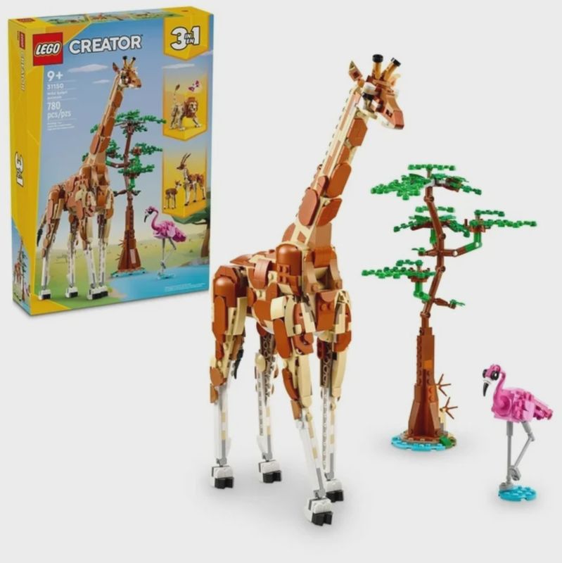 EGO Creator 3 in 1 Wild Safari Animals Set, Giraffe,Gazelles or Lion Toy 31150