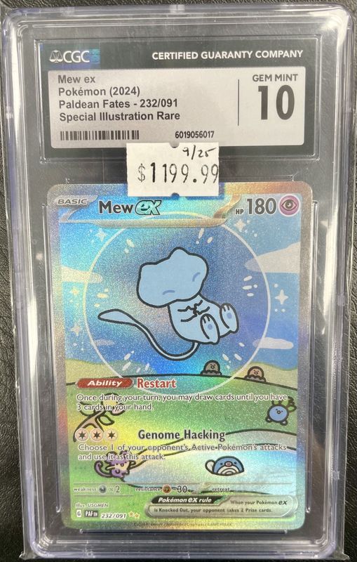CGC - Gem Mint 10 - Mew EX Pokemon (2024) Paldean Fates - 232/091 Special Illustration Rare