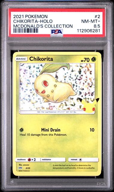 PSA - 8.5 2021 Pokemon Chikorita - Holo McDonald's Collection #2 [112906281]