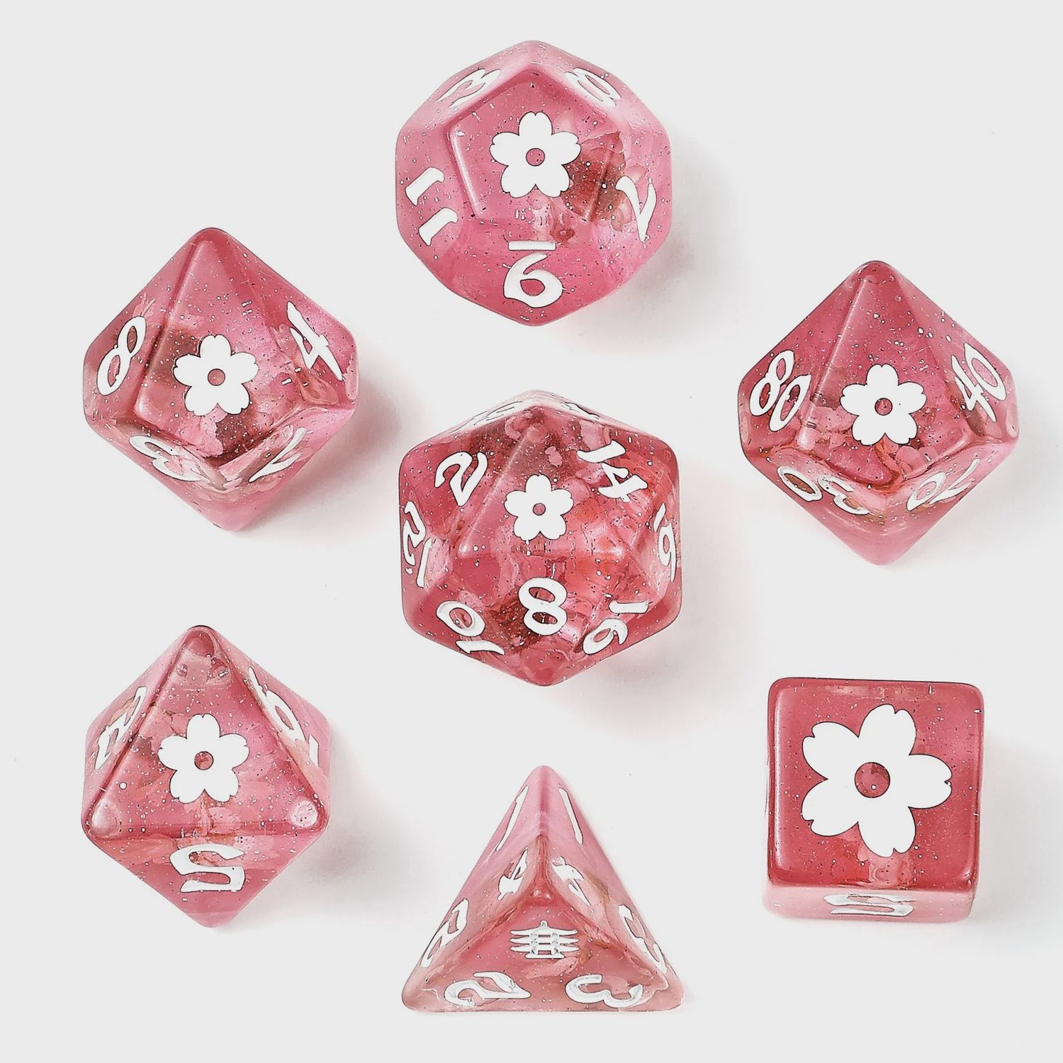 HYMGHO - Sakura Blossom Rpg 7PCS RPG Dice Set - HY00323