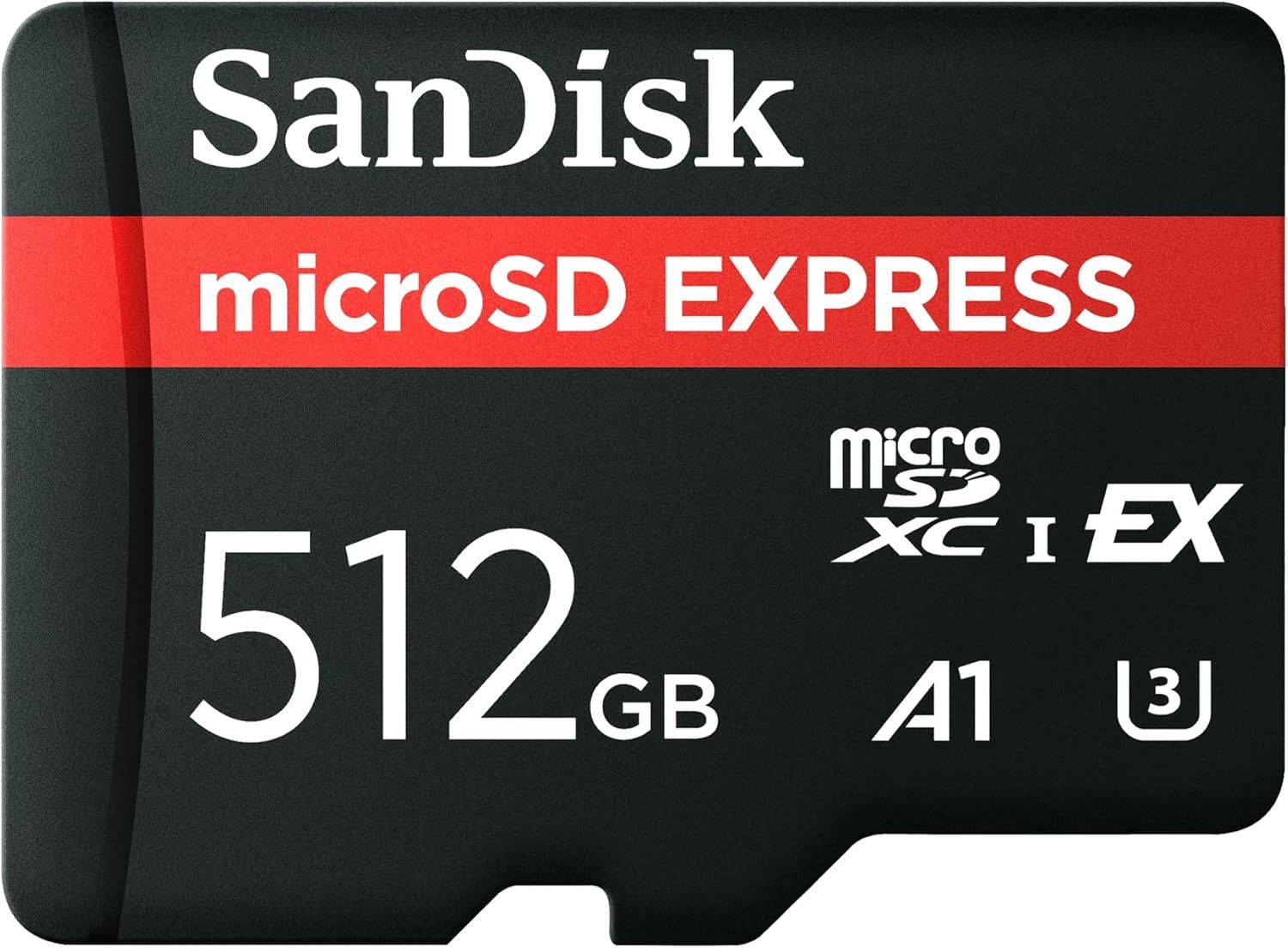 SanDisk 512GB microSD Express microSD Card - Up to 880MB/s Read, Up to 650MB/s Write, 220MB/s Sustained Write, U3, C10 - SDSQXFN-512G-GN4NN