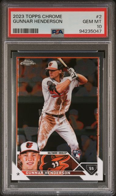 PSA - 10 2023 #2 Topps Chrome Gunnar Henderson 9 (94235047)
