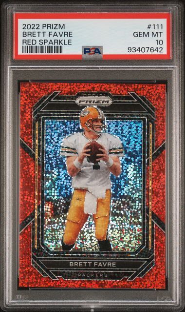 PSA 10 #111 2022 Prizm Brett Favre Red Sparkle (93407642)