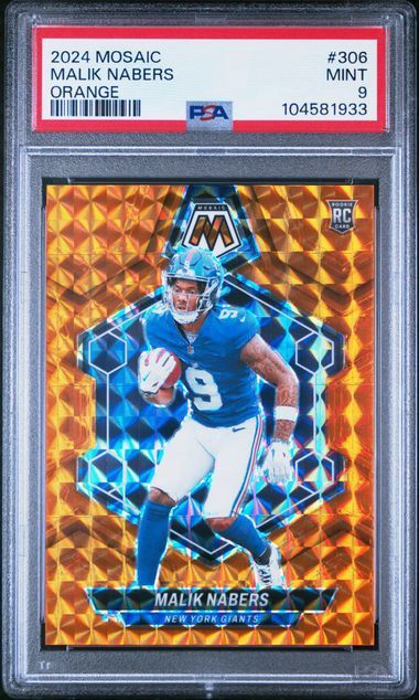 PSA 9 #306 2024 Mosaic Malik Nabbers Orange (104581933)