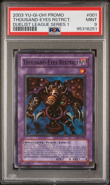 PSA - 9 2003 Yu-Gi-Oh! Promo Thoudsand-Eyes RSTRCT. Duelist League Series 1 #001 [95318251]