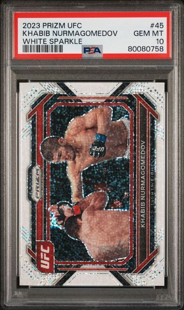 PSA - #45 GEM MT 10 2023 Prizim UFC Khabib Nurmagomedov White Sparkle [80080758]