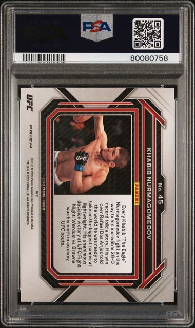 PSA - #45 GEM MT 10 2023 Prizim UFC Khabib Nurmagomedov White Sparkle [80080758]