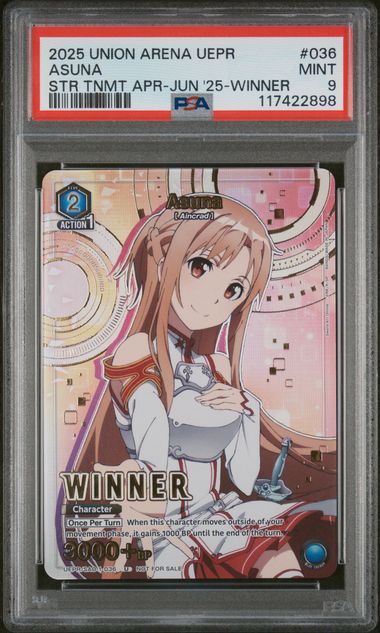 PSA - #036 Mint 9 2025 Union Arena UEPR Asuna STR TNMT APR-JUN&#39;25-WINNER [117422898]