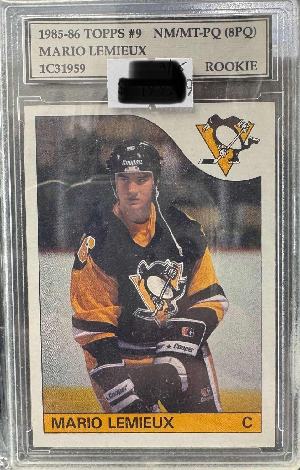 SportCard Authentication &amp; Grading Service - Mario Lemieux - 1985-86 TOPPS #9 - Rookie - Mint [1C31959]