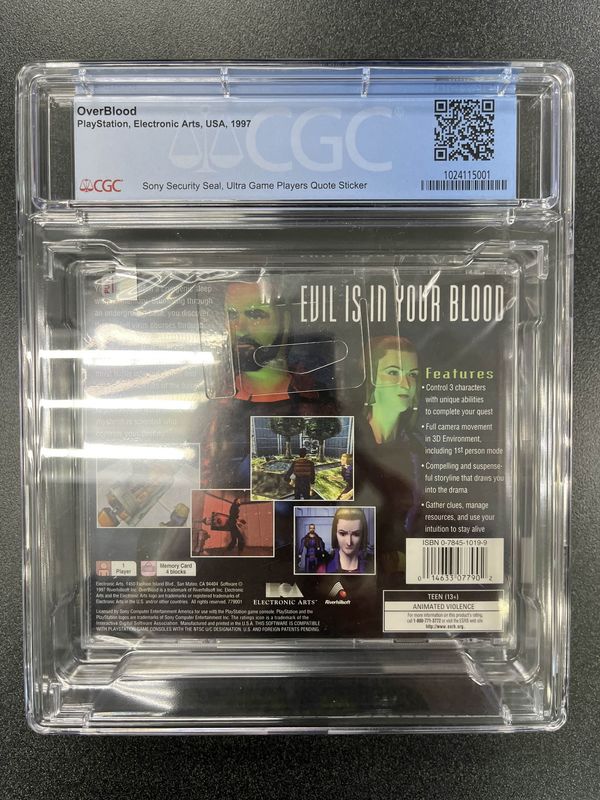 CGC - 9.8 OverBlood - Playstation 1 - Sealed Graded [1024115001]