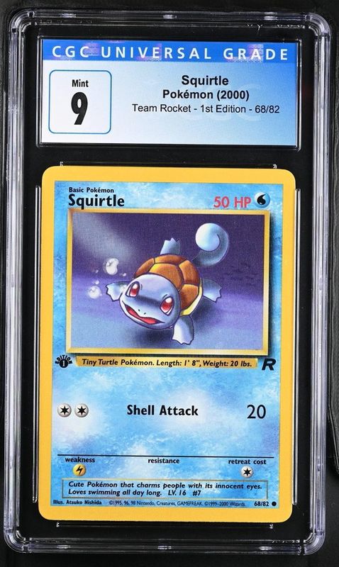 CGC  - 9 2000 Pokemon Squirtle Team Rocket 1st Edition - 68/82 [4080674061]