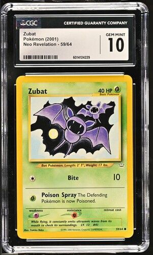 CGC - 10 - 2001 Pokemon Zubat Neo Revelation - 59/64 [6014124229]