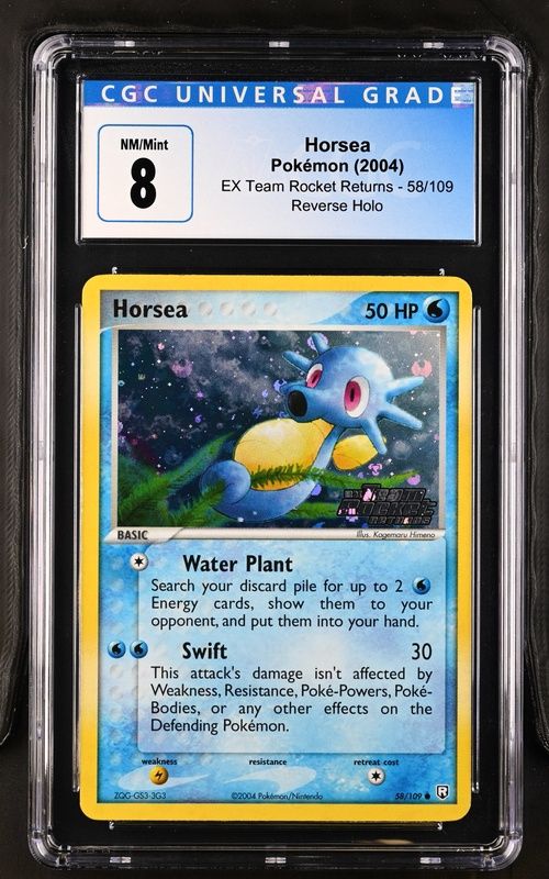 CGC - 8 Horsea Pokemon (2004) EX Team Rocket Returns - 58/109 Revese Holo [4160325142]