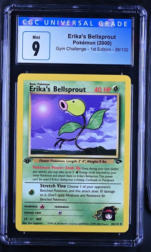 CGC - 9 Erika's Bellsprout Pokemon (2000) Gym Challenge - 1st Edition - 38/132 [4080675036]