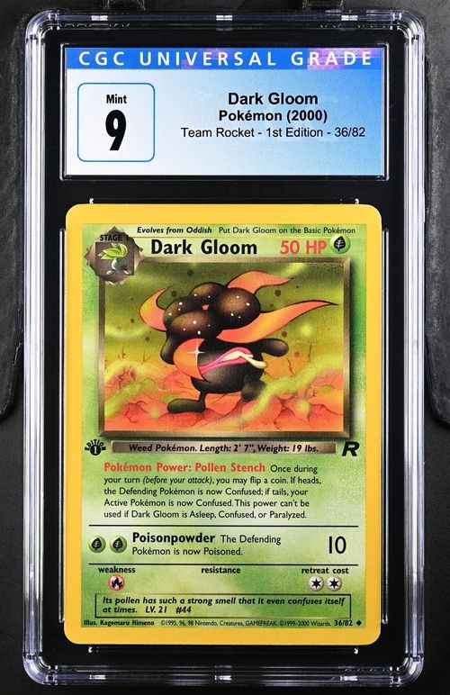 CGC - 9 2000 Pokemon Dark Gloom Team Rocket 1st Edition - 36/82 [4113499127]