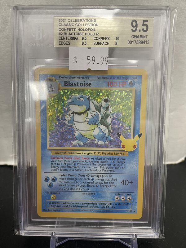 BGS 9.5 - 2021 Celebrations Classic Collection Confetti Holofoil #2 Blastoise [0017589413]