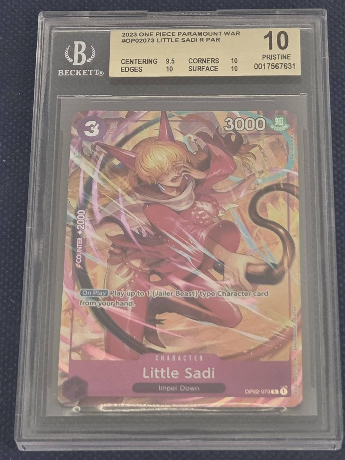 BGS 10 - 2023 One Piece Paramount War #OP02073 Little Sadi R PAR [0017567631]