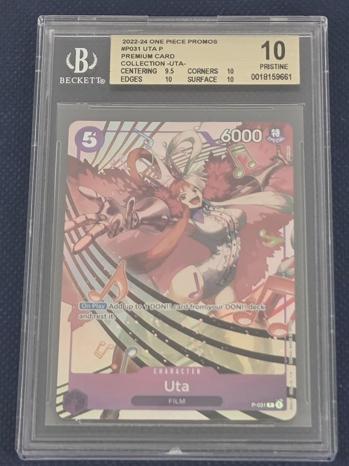 BGS 10 - 2022-24 One Piece Promos #P031 Uta P Premium Card Collection -UTA- [0018159661]