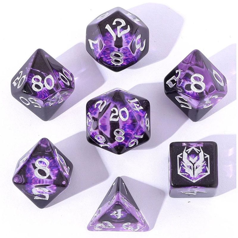 7-set RPG Dice Wyrmforged: Dragon Eye Purple