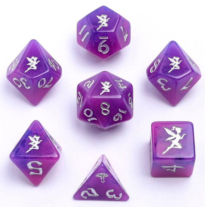 7-set RPG Dice Wyrmforged: Pixie Dust Silver