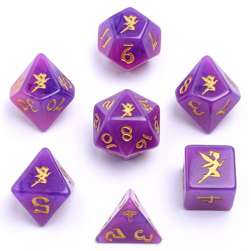 7-set RPG Dice Wyrmforged: Pixie Dust Gold