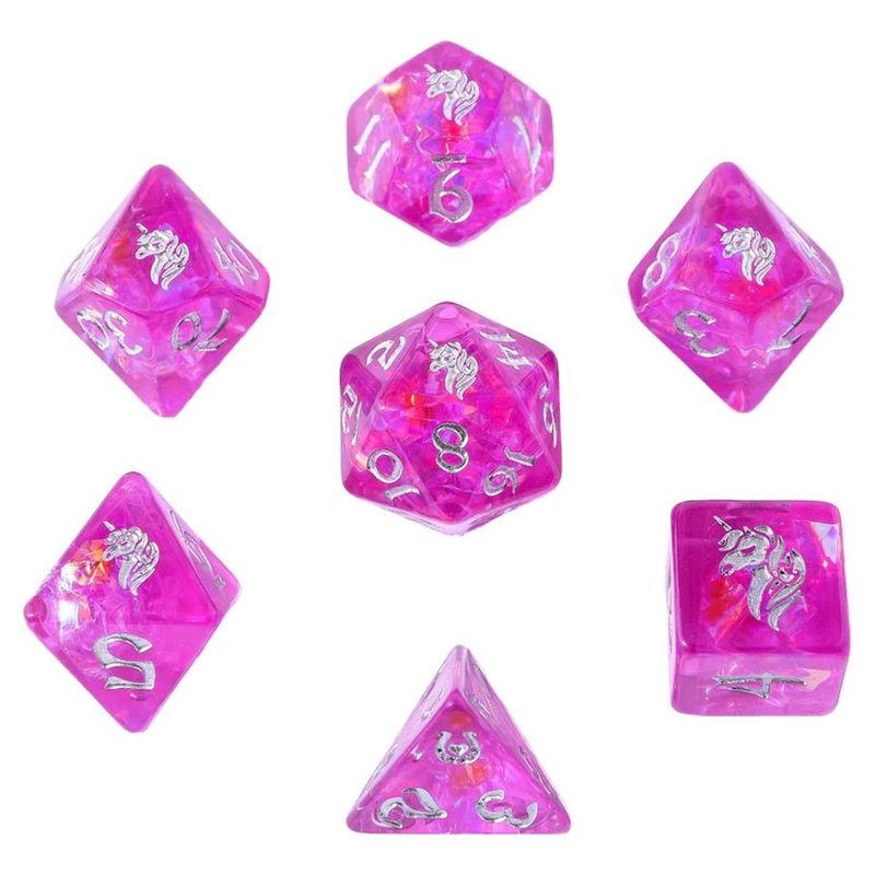 7-set RPG Dice Wyrmforged: Lumina Unicornia
